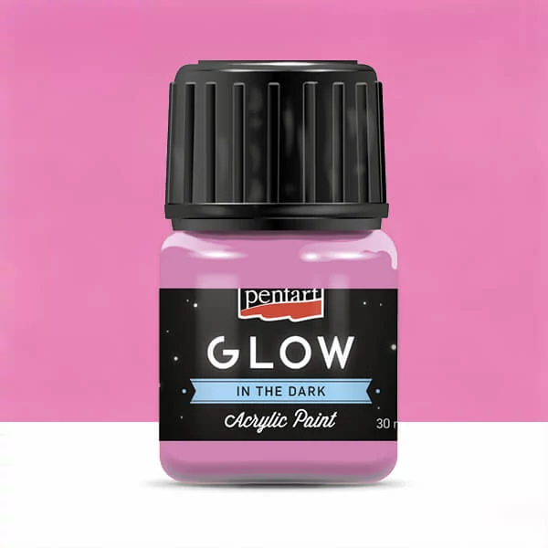 Pentart Glow akrilna boja koja svijetli u mraku, 30 ml - roza