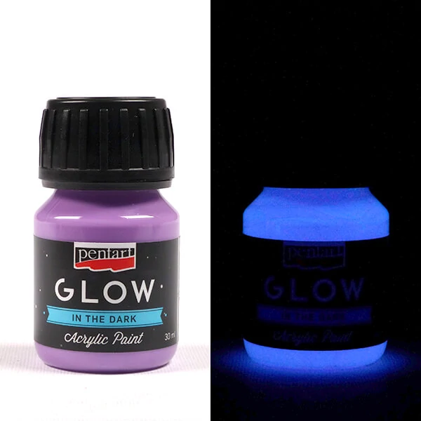 Pentart Glow akrilna boja koja svijetli u mraku, 30 ml - ljubičasta