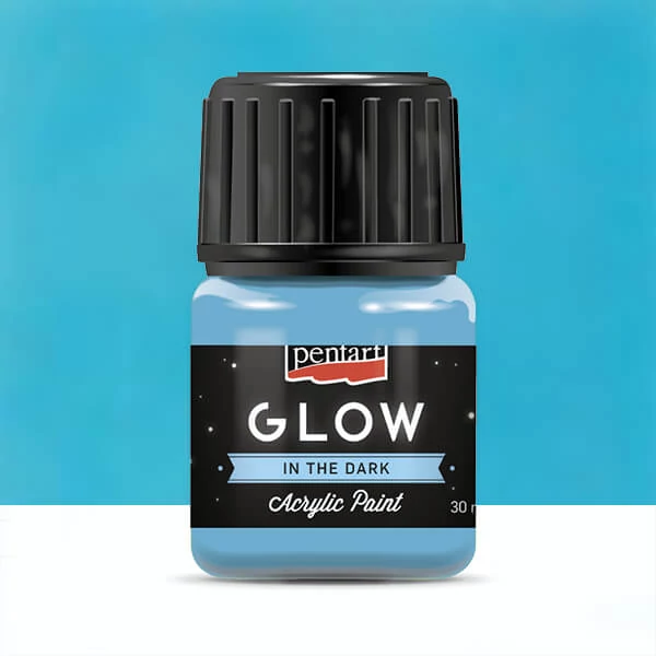 Pentart Glow akrilna boja koja svijetli u mraku, 30 ml - plava