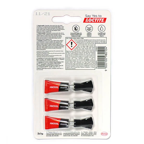 Loctite, Super Bond Power Gel Mini Trio trenutno ljepilo, 3x1 g