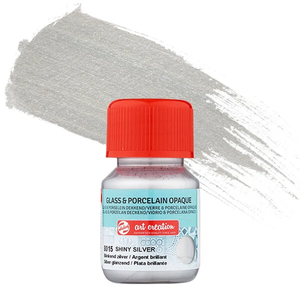 Art Creation boja za staklo i porculan, prekrivna, 30 ml- 8015 shiny silver