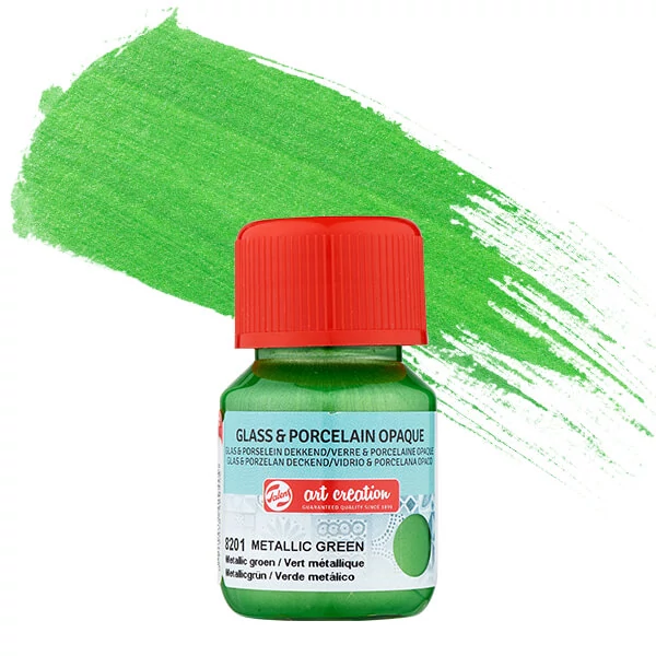 Art Creation boja za staklo i porculan, prekrivna, 30 ml- 8201 metallic green