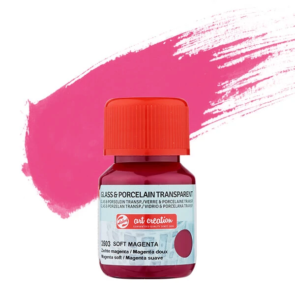 Art Creation boja za staklo i porculan, prozirna,  30 ml - 3503 soft magenta