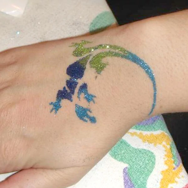 Tattoo šablona, samoljepljiva šablona - Gušter, gekon 01