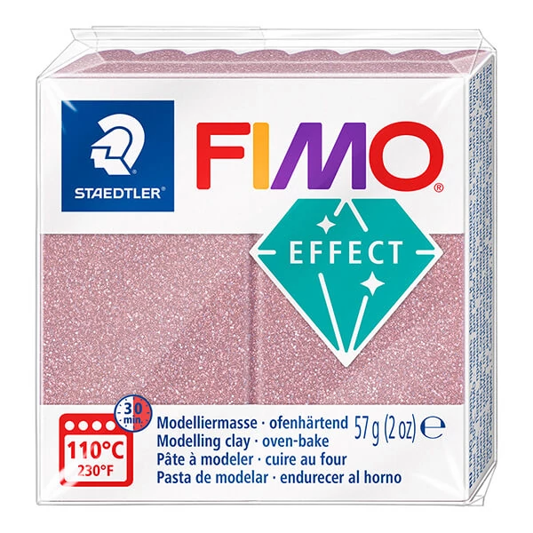 FIMO Effect pečena glina, 57 g - svjetlucavo ružičasto zlato (8010-212)