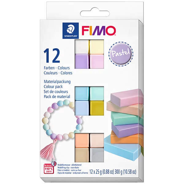 FIMO Soft Color Pack set pečena glina, 12x25 g - Pastelne boje