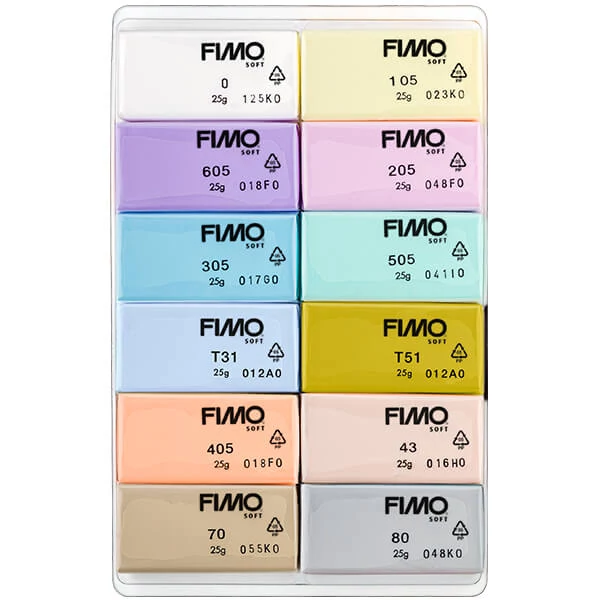 FIMO Soft Color Pack set pečena glina, 12x25 g - Pastelne boje