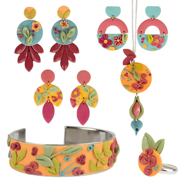 Fimo Soft set pečena glina, 4x25 g - Sheet design, Slab Design
