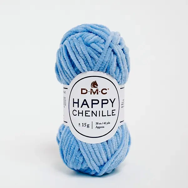 Amigurumi pređa za šenil DMC Happy Chenille, 15 g - 17, nebesko plava