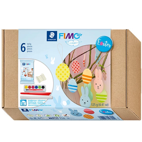 FIMO Air Light Easter Set, uskrsni set gline, 125 g s dodacima
