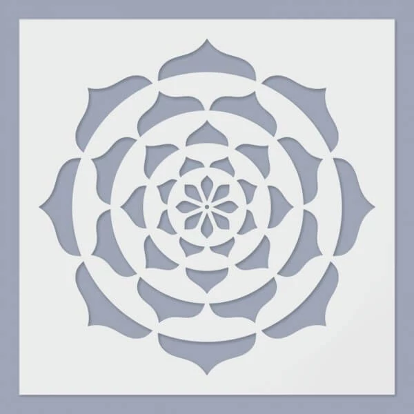 Šablona, 24,5x24,5 cm - Mandala, lotos