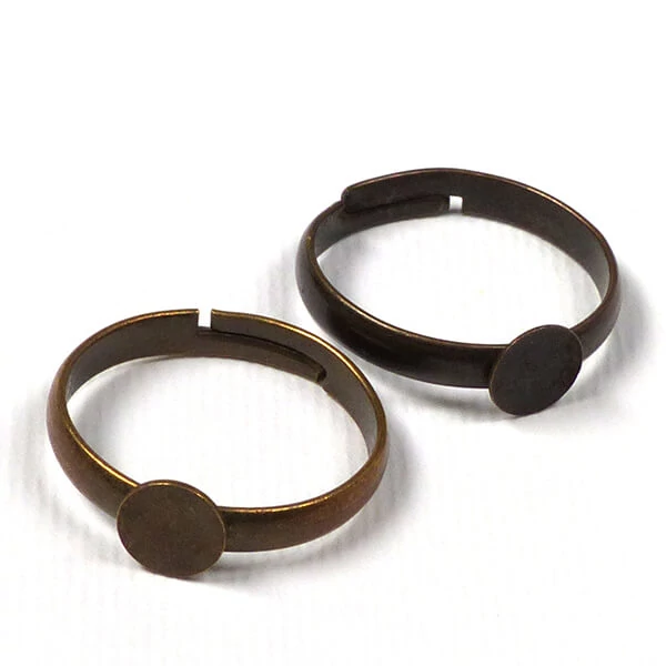 Baza prstena, disk - 6 mm, antik, 2 kom