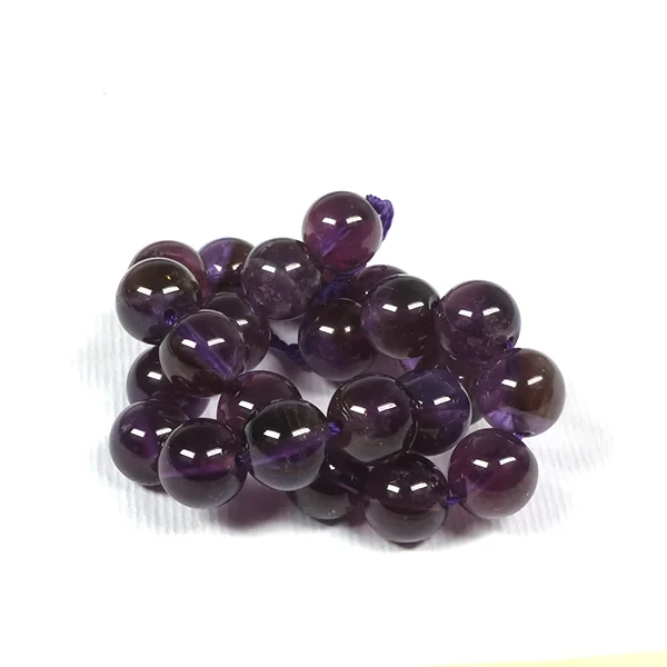 Mineralni biser - Ametist, 8 mm, 1 pramen, 7