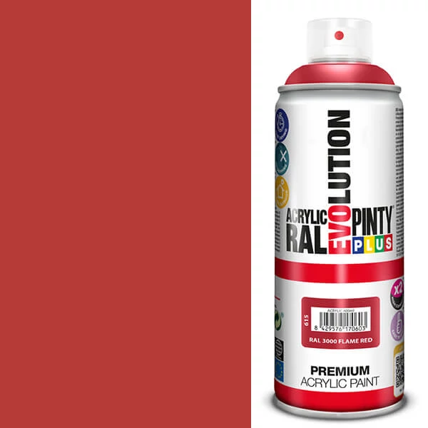 Akrilna boja u spreju, EVOLUTION sjajna, 400 ml - RAL3000 flame red