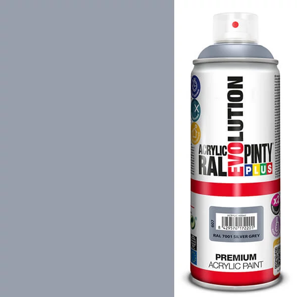 Akrilna boja u spreju, EVOLUTION sjajna, 400 ml - RAL7001 silver grey