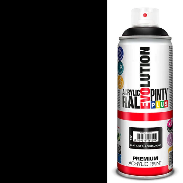 Akrilna boja u spreju, EVOLUTION mat, 400 ml - RAL9005 jet crna