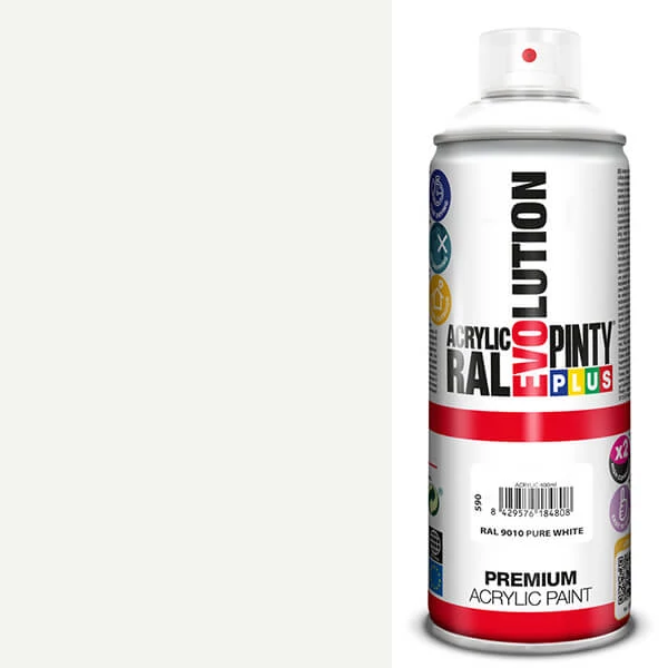 Akrilna boja u spreju, EVOLUTION sjajna, 400 ml - RAL9010 pure white