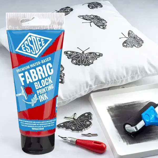 Essdee lino boja za tekstil, 100 ml, na bazi vode - crvena