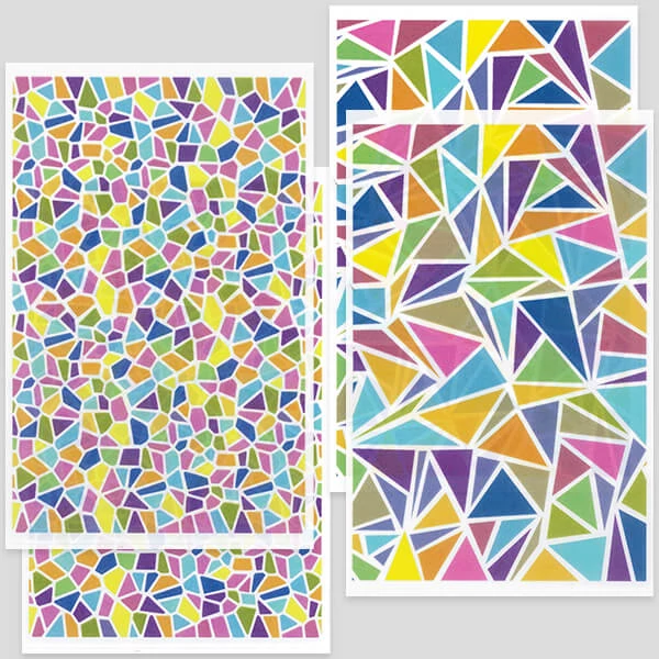 Transfer papir za pečenje plastelina 9x14 cm 2x2 kom - mozaik u boji - mali, veliki