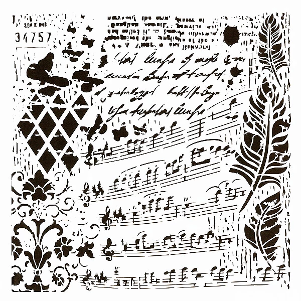 Šablona, Cadence, 25x25 cm - glazbene note