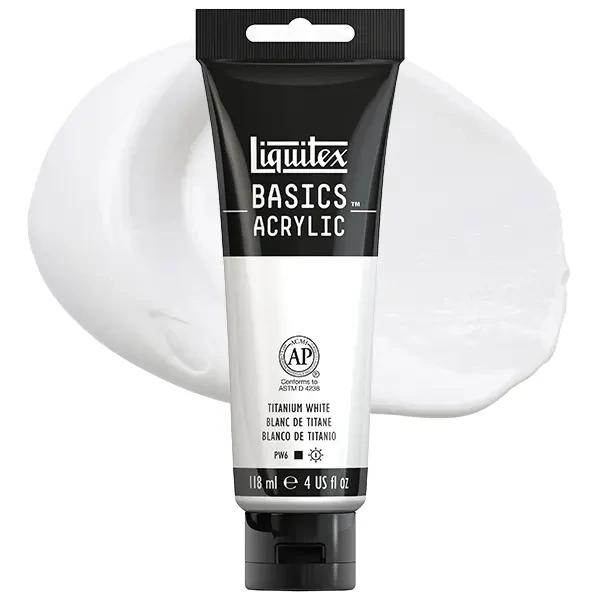 Liquitex Basics akrilna boja, 118 ml - 432, titanium white
