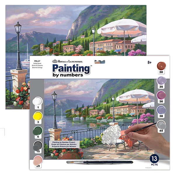 Set za bojanje s brojevima, akrilna boja+kist, 29x39 cm - nedjeljni ručak