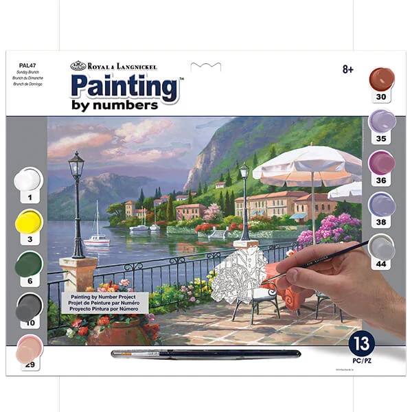 Set za bojanje s brojevima, akrilna boja+kist, 29x39 cm - nedjeljni ručak