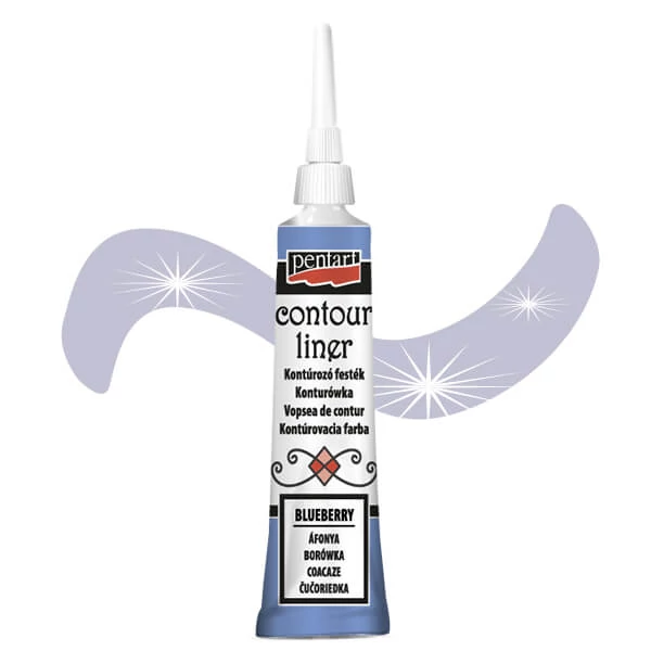 Pentart boja za konturiranje, univerzalna, 20 ml - borovnica, biser