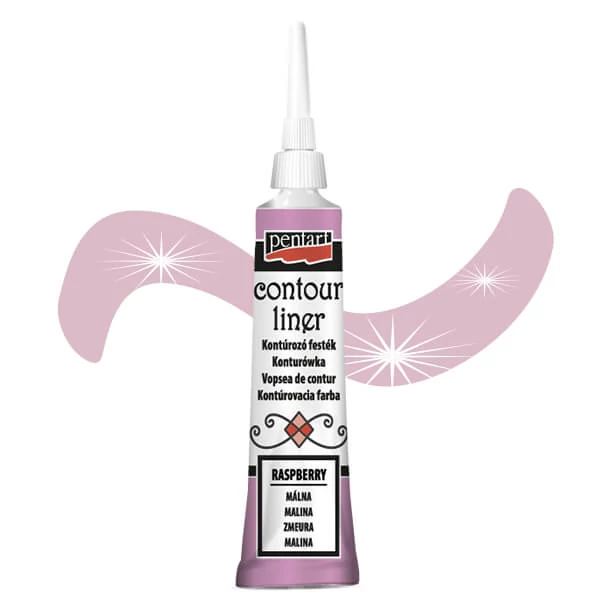 Pentart boja za konturiranje, univerzalna, 20 ml - malina, biserna