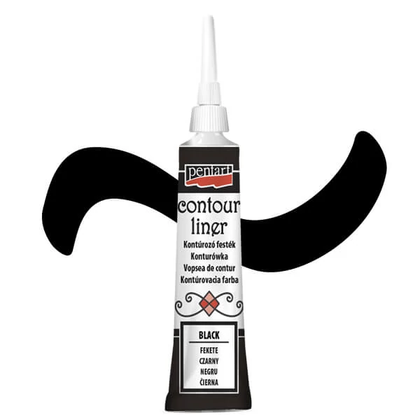 Pentart boja za konturiranje, univerzalna, 20 ml - crna