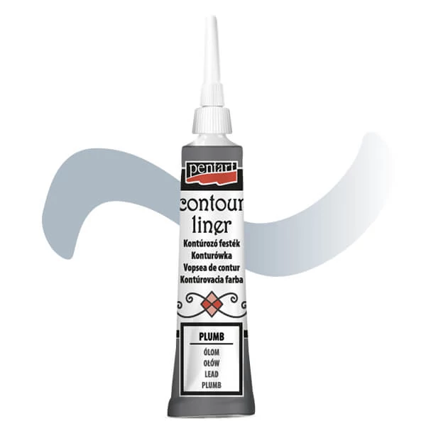 Pentart boja za konturiranje, univerzalna, 20 ml - olovo, metalik