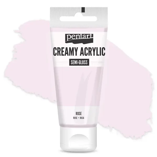 Kremasta akrilna boja Pentart, svilenkasto glatka, 60 ml - ružičasta
