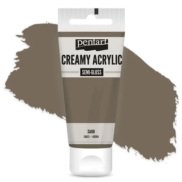 Kremasta akrilna boja Pentart, svilenkasto glatka, 60 ml - pijesak