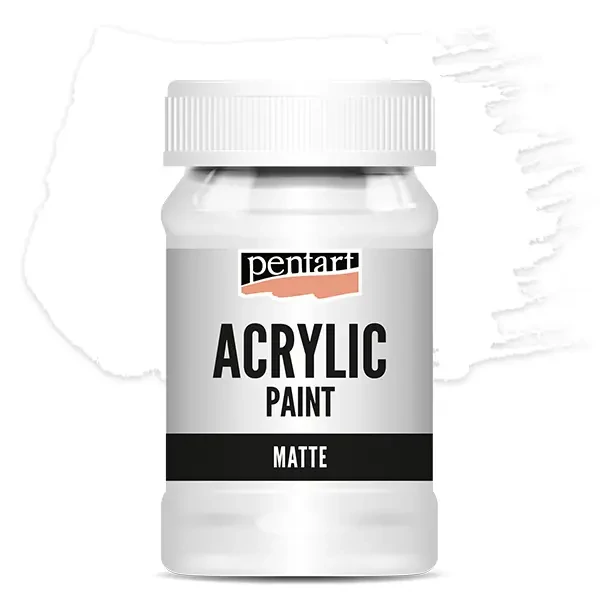 Pentart mat akrilna boja, 100 ml - titan bijela