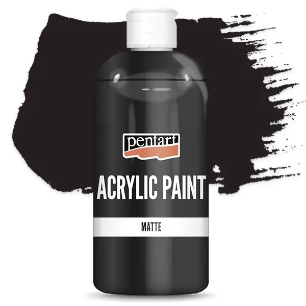 Pentart mat akrilna boja, 500 ml - crna