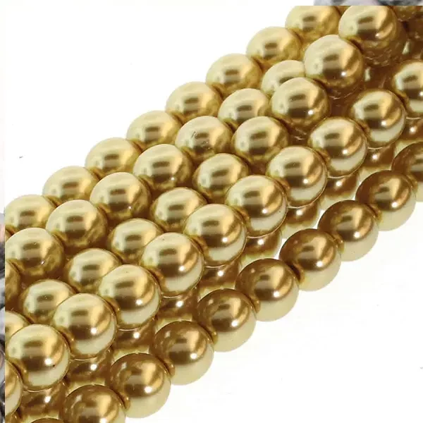 Ogrlica od čeških staklenih tekla perli, 4 mm, 120 kom - Gold
