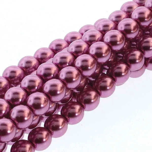 Ogrlica od čeških staklenih tekla perli, 4 mm, 120 kom - Fuchsia