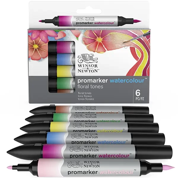 Promarker Watercolor dvostrani kist od filca - 6 kom, cvjetni tonovi