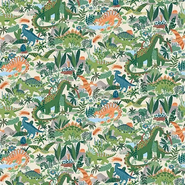 Tkanina za patchwork - Makower - Prehistoric 163/Q Paradise cream