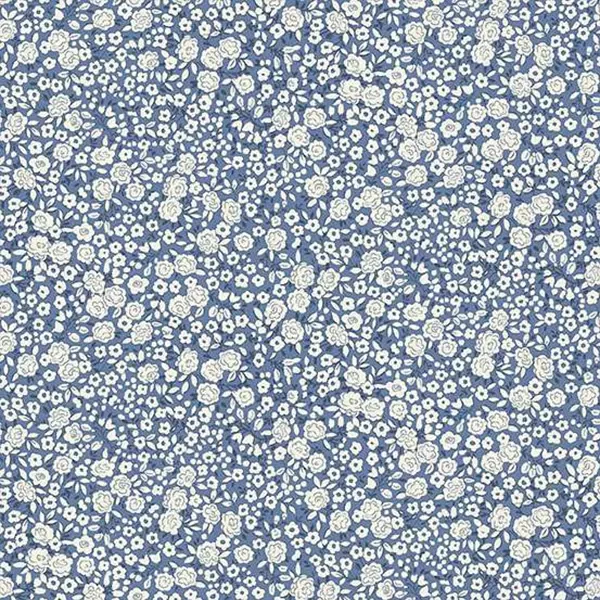 Patchwork tkanina - Makower - Petite Fleur 182/B Blossom blue