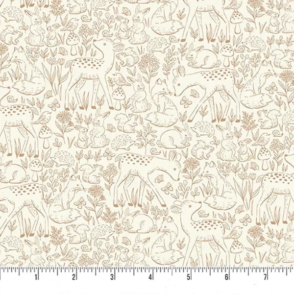 Patchwork tkanina - Makower - Little Ones 194/V Etched brown