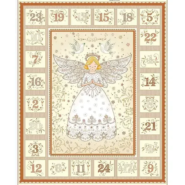 Tkanina za patchwork - Makower - Christmas 25 Advent Angel Cream 042/Q, Panel, 60 cm