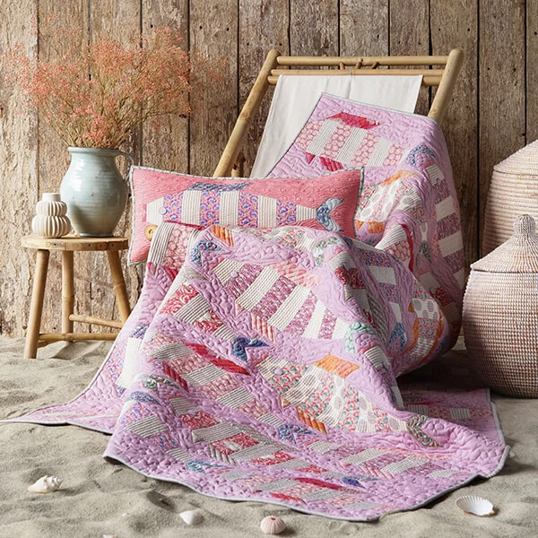 Patchwork tkanina - Tilda Cotton Beach - Limpet shell teal 100338
