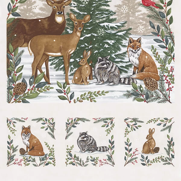 Patchwork tkanina - Moda - Woodland Winter by Deb Strain 56099-11 Panel, 60 cm