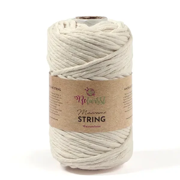Pređa za makrame, ReTwisst Macrame String, 3 mm, 250 g - 07, prljavobijele