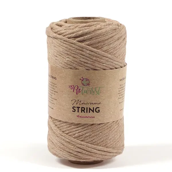 Pređa za makrame, ReTwisst Macrame String, 3 mm, 250 g - 08, bež