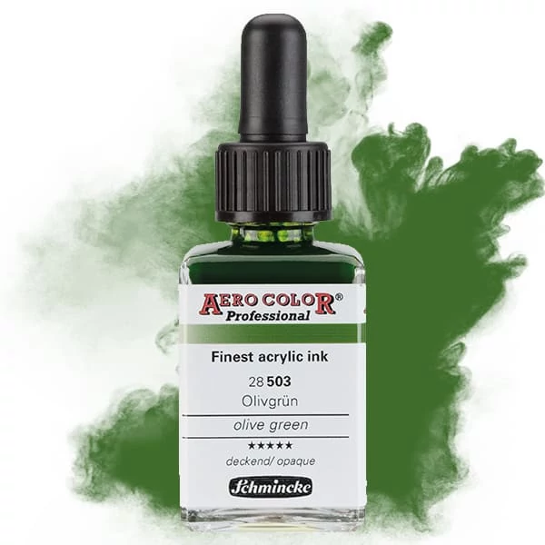 Schmincke AERO COLOR profesionalna boja za pištolj za retuširanje, 28 ml- 503, olive green
