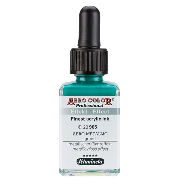 Schmincke AERO COLOR profesionalna boja za pištolj za retuširanje, 28 ml- 905, AERO METALLIC green