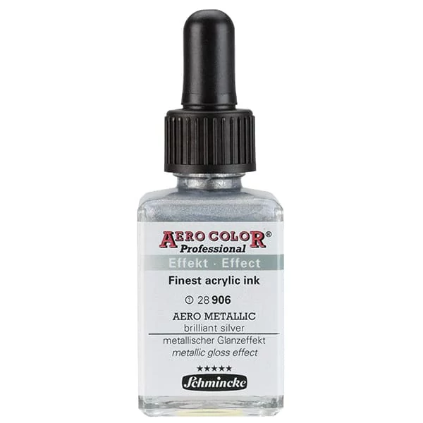Schmincke AERO COLOR profesionalna boja za pištolj za retuširanje, 28 ml- 906, AERO METALLIC brilliant silver
