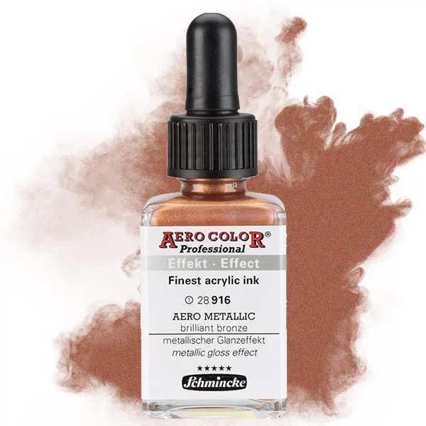 Schmincke AERO COLOR profesionalna boja za pištolj za retuširanje, 28 ml- 916, AERO METALLIC brilliant bronze